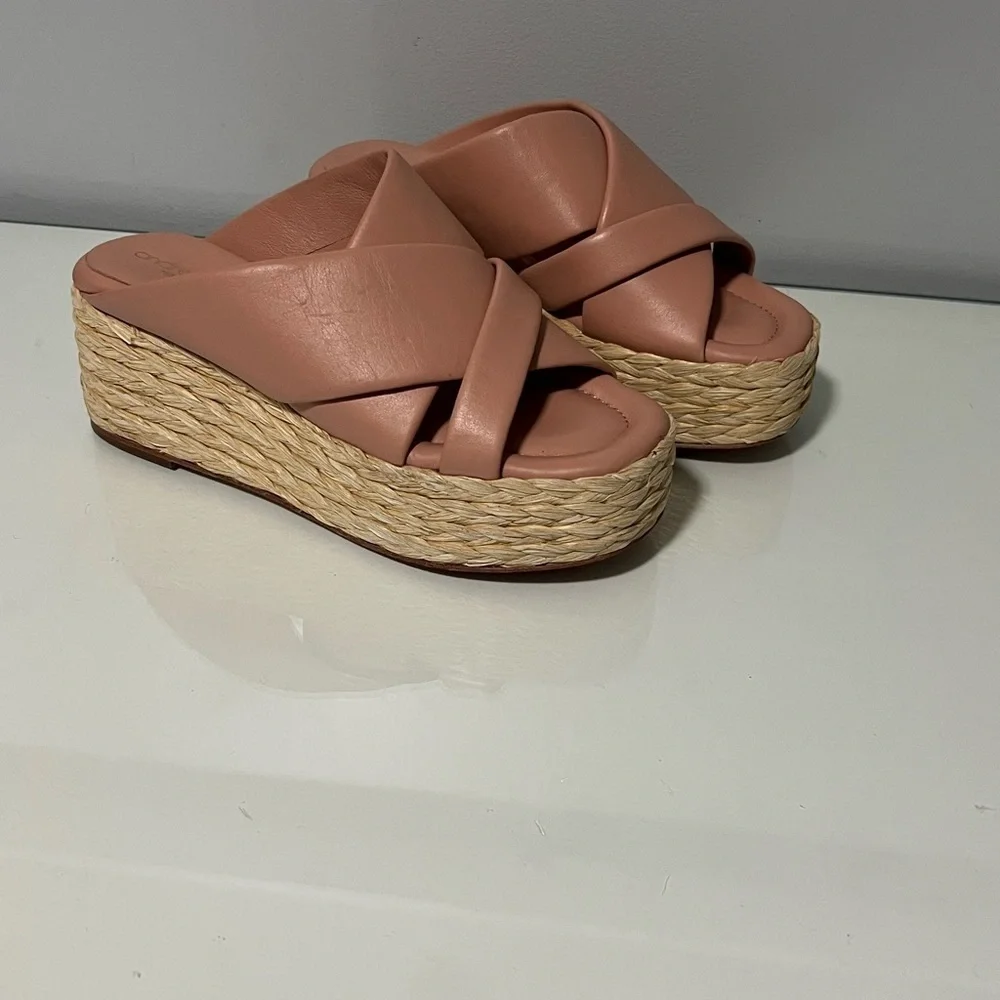 Andre Assous Pink Espadrilles with Jute Platform